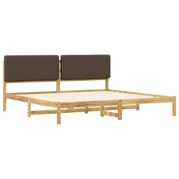 vidaXL Rám postele s čalúneným čelom Bielená a taupe 200 x 200 cm – Obrázok 3