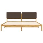 vidaXL Rám postele s čalúneným čelom Bielená a taupe 200 x 200 cm – Obrázok 4