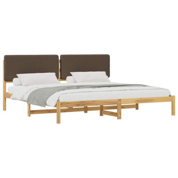 vidaXL Rám postele s čalúneným čelom Bielená a taupe 180 x 200 cm – Obrázok 2