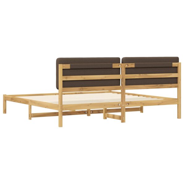 vidaXL Rám postele s čalúneným čelom Bielená a taupe 180 x 200 cm – Obrázok 6