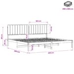 vidaXL Rám postele s čalúneným čelom Prírodná a tmavosivá 200 x 200 cm – Obrázok 11