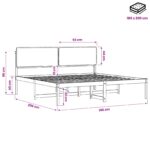 vidaXL Rám postele s čalúneným čelom Bielená a taupe 180 x 200 cm – Obrázok 11