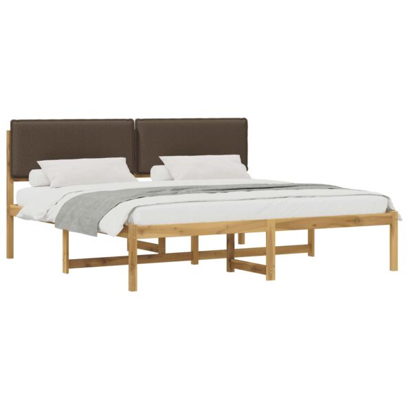 vidaXL Rám postele s čalúneným čelom Bielená a taupe 180 x 200 cm – Obrázok 2