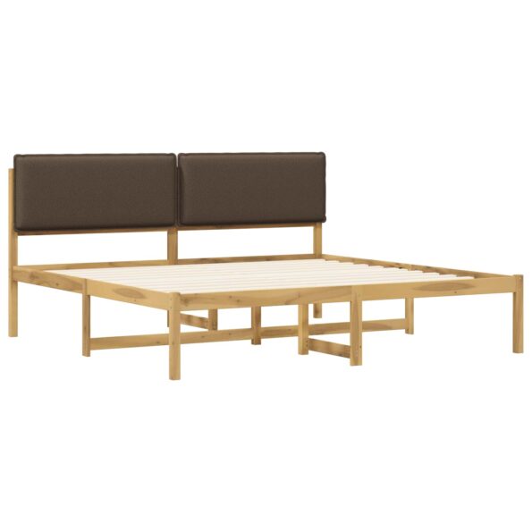 vidaXL Rám postele s čalúneným čelom Bielená a taupe 180 x 200 cm – Obrázok 3