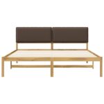 vidaXL Rám postele s čalúneným čelom Bielená a taupe 180 x 200 cm – Obrázok 4