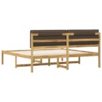 vidaXL Rám postele s čalúneným čelom Bielená a taupe 180 x 200 cm – Obrázok 6
