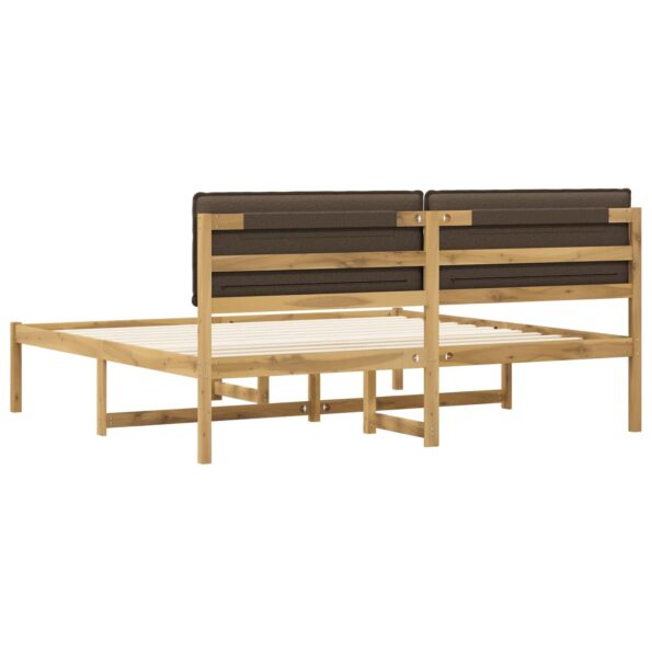 vidaXL Rám postele s čalúneným čelom Bielená a taupe 180 x 200 cm – Obrázok 6