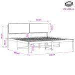 vidaXL Rám postele s čalúneným čelom Prírodná a tmavosivá 200 x 200 cm – Obrázok 11