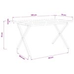 vidaXL Stôl s živým okrajom 140 x 70 x 75 cm Pevné akáciové drevo – Obrázok 11