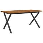 vidaXL Stôl s živým okrajom 160 x 80 x 75 cm Pevné akáciové drevo – Obrázok 2