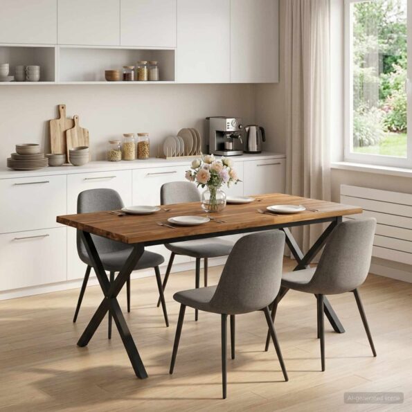 vidaXL Stôl s živým okrajom 160 x 80 x 75 cm Pevné akáciové drevo – Obrázok 3