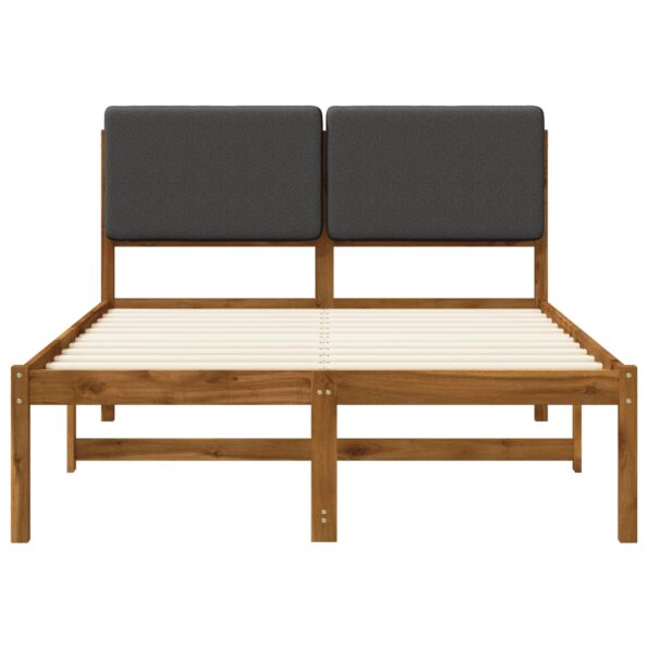 vidaXL Rám postele s čalúneným čelom Prírodná a tmavosivá 150 x 200 cm – Obrázok 4