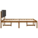 vidaXL Rám postele s čalúneným čelom Prírodná a tmavosivá 150 x 200 cm – Obrázok 5