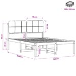 vidaXL Rám postele s čalúneným čelom Prírodná a tmavosivá 150 x 200 cm – Obrázok 11
