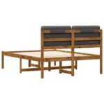 vidaXL Rám postele s čalúneným čelom Prírodná a tmavosivá 150 x 200 cm – Obrázok 6