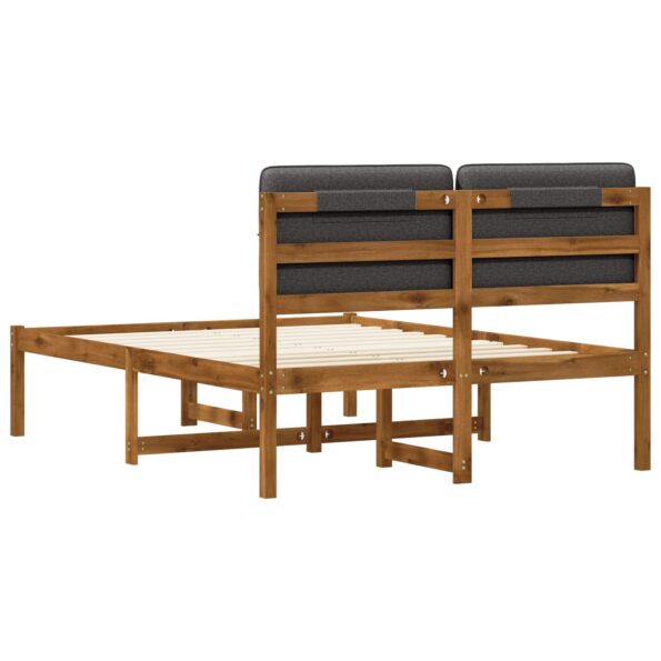 vidaXL Rám postele s čalúneným čelom Prírodná a tmavosivá 150 x 200 cm – Obrázok 6