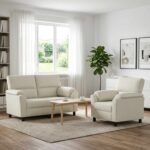 vidaXL Sada pohoviek 2 pcs Krémová Zamat