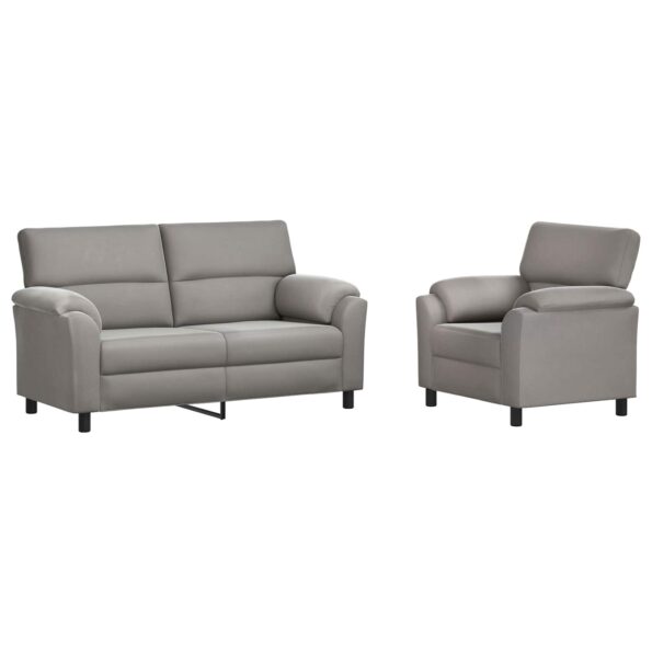 vidaXL Sada pohoviek 2 pcs Svetlosivá Zamat – Obrázok 2