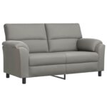 vidaXL Sada pohoviek 2 pcs Svetlosivá Zamat – Obrázok 4