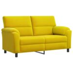 vidaXL Sada pohoviek 2 pcs Žltá Zamat – Obrázok 4