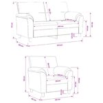 vidaXL Sada pohoviek 2 pcs Modrá Zamat – Obrázok 8