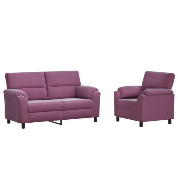 vidaXL Sada pohoviek 2 pcs Fialová Zamat – Obrázok 2