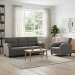 vidaXL Sada pohoviek 2 pcs Tmavosivá Zamat