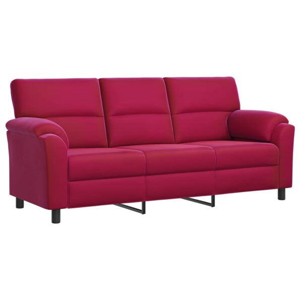 vidaXL Sada pohoviek 2 pcs Víno červené Zamat – Obrázok 4