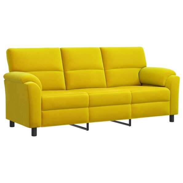 vidaXL Sada pohoviek 2 pcs Žltá Zamat – Obrázok 4