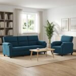 vidaXL Sada pohoviek 2 pcs Modrá Zamat