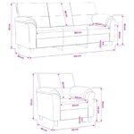 vidaXL Sada pohoviek 2 pcs Tyrkysová Zamat – Obrázok 8