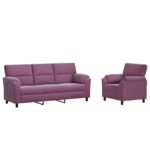 vidaXL Sada pohoviek 2 pcs Fialová Zamat – Obrázok 2