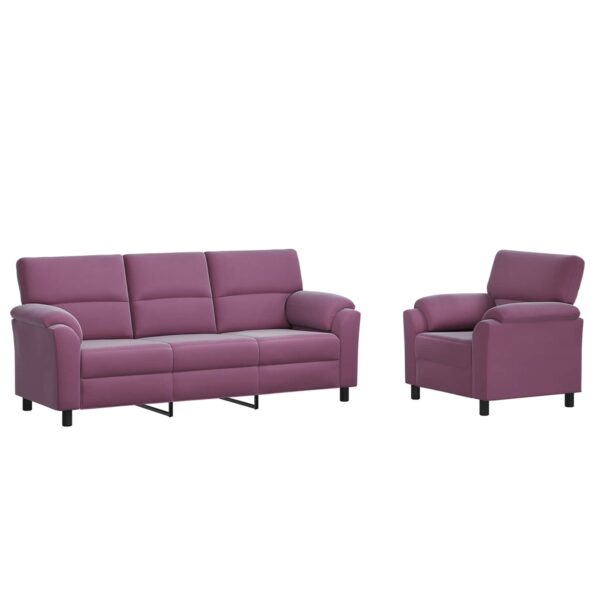 vidaXL Sada pohoviek 2 pcs Fialová Zamat – Obrázok 2