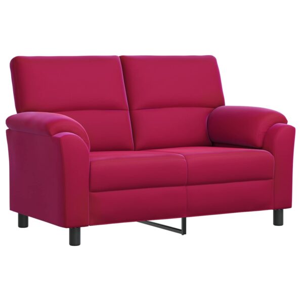 vidaXL Sada pohoviek 3 pcs Víno červené Zamat – Obrázok 4