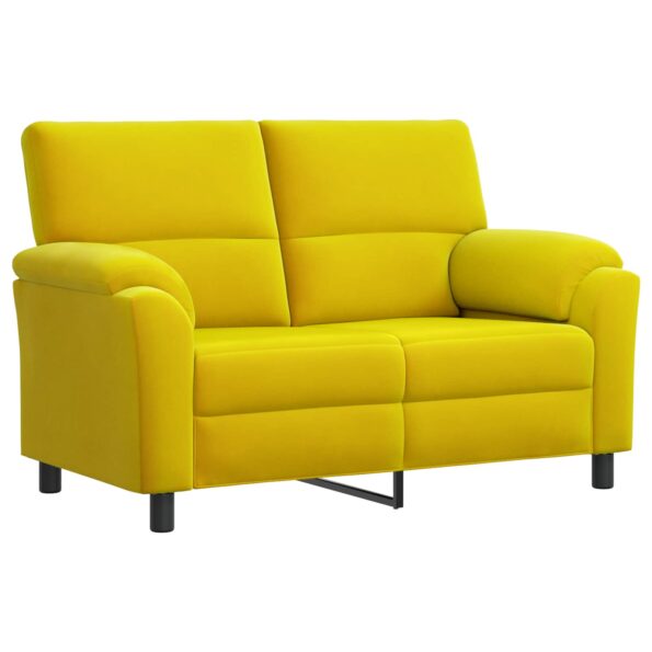 vidaXL Sada pohoviek 3 pcs Žltá Zamat – Obrázok 4
