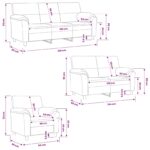 vidaXL Sada pohoviek 3 pcs Modrá Zamat – Obrázok 9