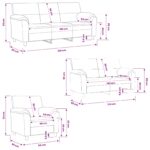 vidaXL Sada pohoviek 3 pcs Fialová Zamat – Obrázok 9