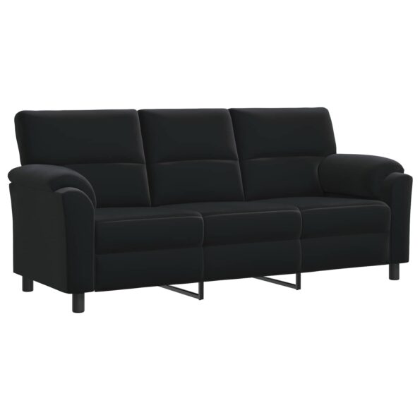 vidaXL Sada pohoviek 2 pcs Čierna Zamat – Obrázok 4
