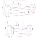 vidaXL Sada pohoviek 2 pcs Čierna Zamat – Obrázok 8