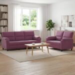 vidaXL Sada pohoviek 2 pcs Fialová Zamat