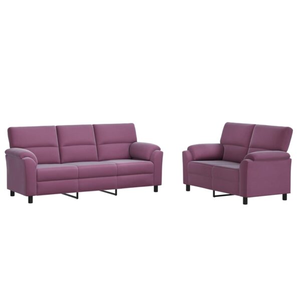 vidaXL Sada pohoviek 2 pcs Fialová Zamat – Obrázok 2
