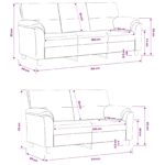 vidaXL Sada pohoviek 2 pcs Žltá Zamat – Obrázok 8