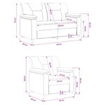 vidaXL Sada pohoviek 2 pcs Hnedá Umelá koža – Obrázok 8