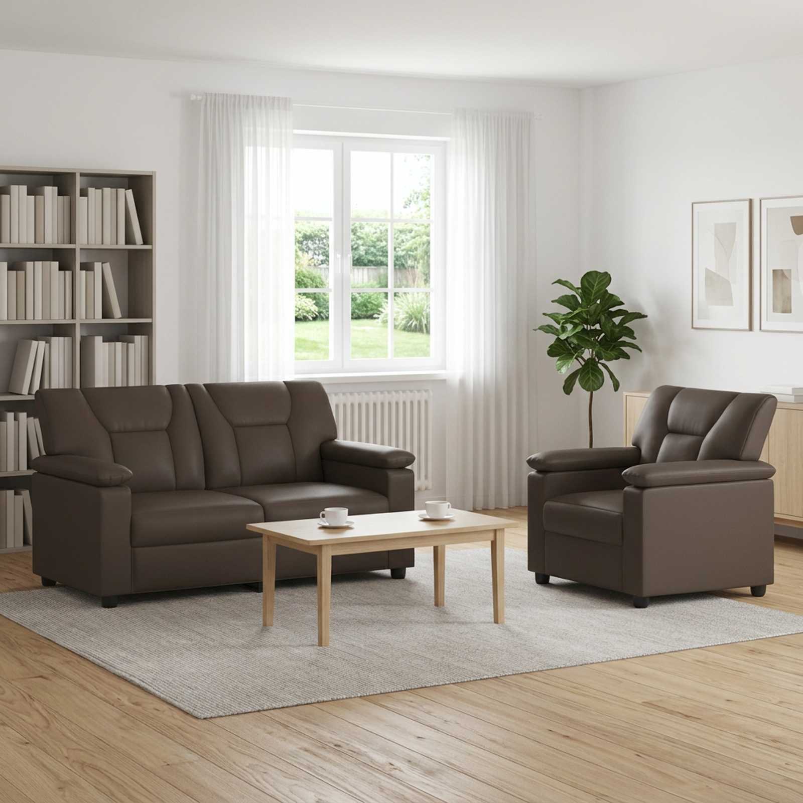 3430521_1.jpg vidaXL Sada pohoviek 2 pcs Sivá Umelá koža – Obrázok 1
