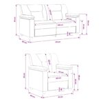 vidaXL Sada pohoviek 2 pcs Kapučínová Umelá koža – Obrázok 8