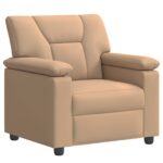vidaXL Sada pohoviek 3 pcs Kapučínová Umelá koža – Obrázok 3