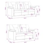 vidaXL Sada pohoviek 2 pcs Hnedá Umelá koža – Obrázok 8