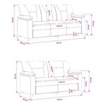 vidaXL Sada pohoviek 2 pcs Krémová Umelá koža – Obrázok 8