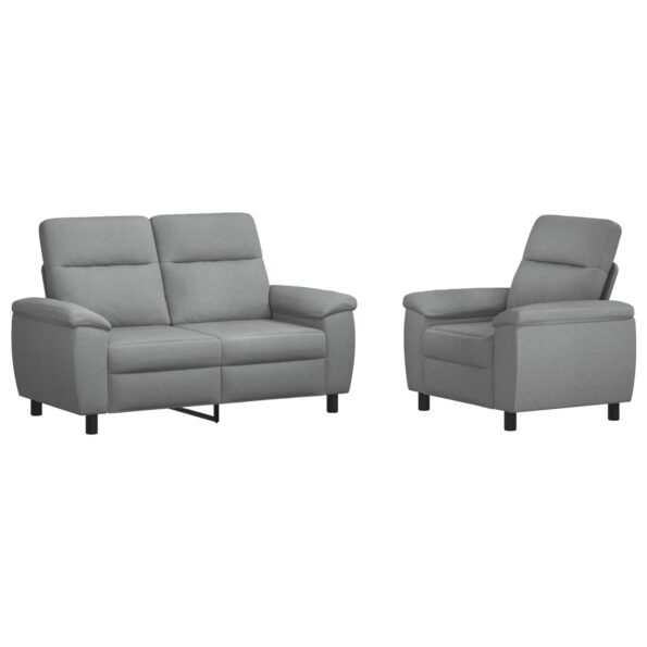 vidaXL Sada pohoviek 2 pcs Svetlosivá Látka – Obrázok 2