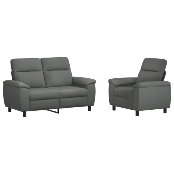 vidaXL Sada pohoviek 2 pcs Tmavosivá Látka – Obrázok 2